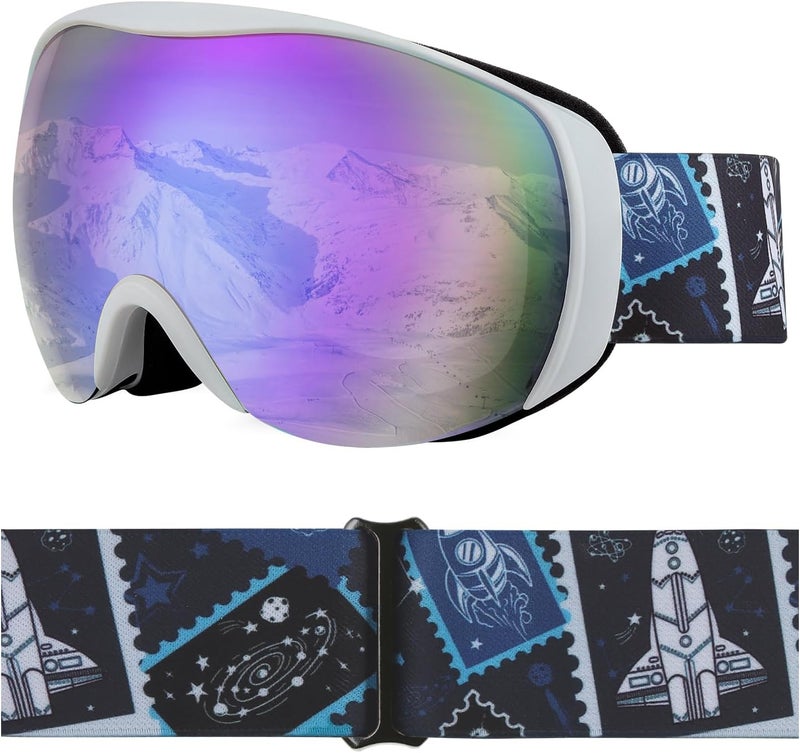 YooxArmor OTG Kids Ski Goggles Kids Snowboard Goggles for Boys Girls Toddler Youth Kid Snow Goggles Anti-Fog UV400 Protection - Image 1